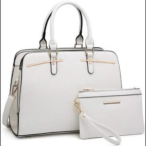 2 Pcs Vegan Leather Women Handbag Wallet Tote Bag… - image 1